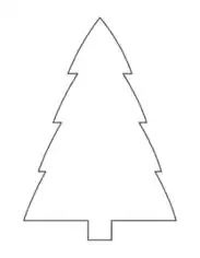 Christmas Tree Blank Outline Tiered Free Coloring Template