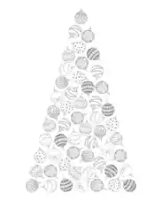 Free Download PDF Books, Christmas Tree Made Of Baubles Free Coloring Template
