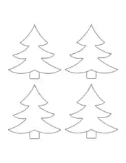 Christmas Tree Outline Small Free Coloring Template