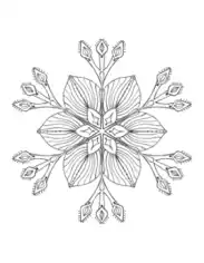 Free Download PDF Books, Snowflake Intricate 18 Coloring Template