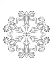 Free Download PDF Books, Snowflake Intricate 19 Coloring Template