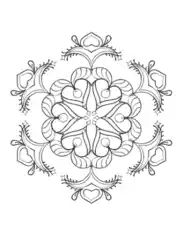Free Download PDF Books, Snowflake Intricate 24 Coloring Template