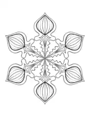 Free Download PDF Books, Snowflake Intricate 3 Coloring Template