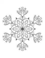 Free Download PDF Books, Snowflake Intricate 6 Coloring Template