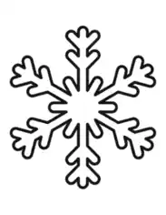 Snowflake Simple Outline 12 Coloring Template