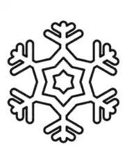 Snowflake Simple Outline 16 Coloring Template