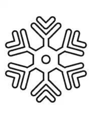 Snowflake Simple Outline 2 Coloring Template