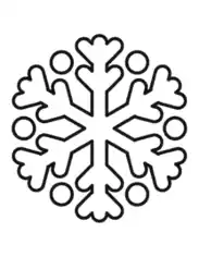 Snowflake Simple Outline 5 Coloring Template