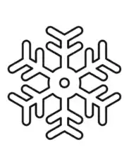 Free Download PDF Books, Snowflake Simple Outline 6 Coloring Template