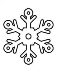 Snowflake Simple Outline 8 Coloring Template