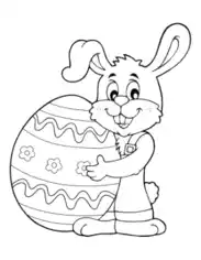 Easter Cartoon Bunny Egg Preschoolers Coloring Template