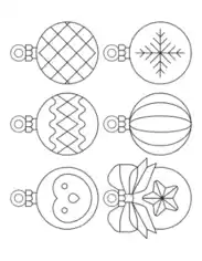 Christmas Ornaments Bauble P1 Coloring Template