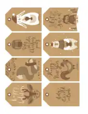 Christmas Tags Deer Squirrel Sweater Rabbit Bear Wreath Owl Coloring Template