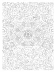 Flower Intricate Doodle For Adults Coloring Template