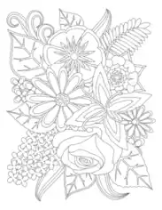 Flower Variety of Flowers To Color Coloring Template