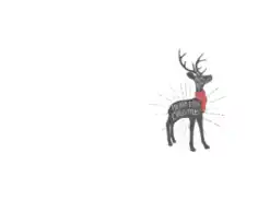 Christmas Cards Merry Deer Coloring Template