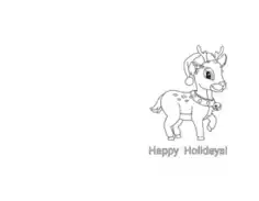 Free Download PDF Books, Christmas Cards Rudolph Happy Holidays Coloring Template