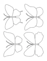 Free Download PDF Books, Butterfly Blank Set 1 Coloring Template