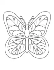 Free Download PDF Books, Butterfly Geometric Patterns Coloring Template
