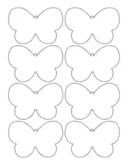 Butterfly No Antennae 8 Small Coloring Template