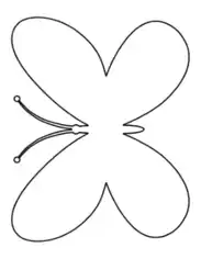 Butterfly Simple Outline Coloring Template