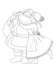 Santa Mr And Mrs Claus Coloring Template