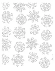 Christmas For Adults Snowflakes Winter Coloring Templat