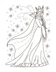 Free Download PDF Books, Winter Snow Queen Coloring Templat