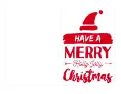 Free Download PDF Books, Christmas Merry Holly Jolly Santa Hat Card Template