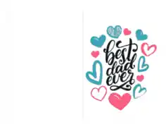 Free Download PDF Books, Best Dad Ever Hearts Fathers Day Cards Template