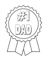 Number One Dad Fathers Day Coloring Template