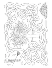 Maze Activity Sheet Rake Leaves Autumn and Fall Coloring Template