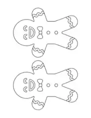 Free Download PDF Books, Gingerbread Man Cute Icing Medium Coloring Template