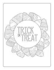 Free Download PDF Books, Halloween Trick Treat Candy Corn Coloring Template