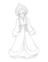 Princess Winter Cloak Coloring Template