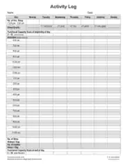 Daily Activity Log Free Template