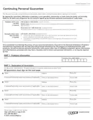Continuing Personal Guarantee Form Template