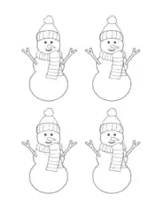 Free Download PDF Books, Snowman Woollen Hat Scarf Carrot Nose Small Template