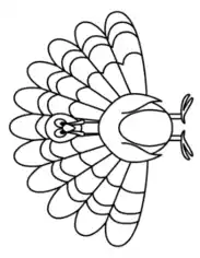 Thanksgiving Simple Turkey For Preschoolers Coloring Template