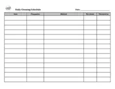 Free Download PDF Books, Daily Cleaning Schedule Template