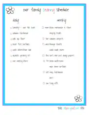 Printable Family Cleaning Schedule Template