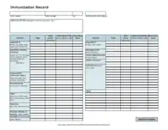Free Download PDF Books, Immunization Record and Schedule Sample Template