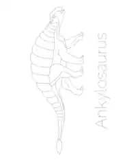 Ankylosaurus Tracing Picture Dinosaur Coloring Template