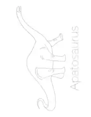 Free Download PDF Books, Apatosaurus Tracing Picture Dinosaur Coloring Template