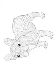 Cute Pit Bull Patterned For Adults Dog Coloring Template