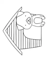 Cute Puppy And Kennel Dog Coloring Template