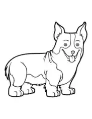 Welsh Corgi Outline Dog Coloring Template