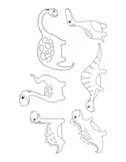 Cute Dinos For Preschoolers 5 Dinosaur Coloring Template