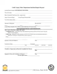 Cobb Police Incident Report Template