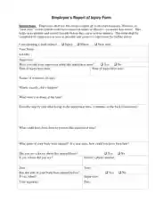 Employees Report of Injury Form Template